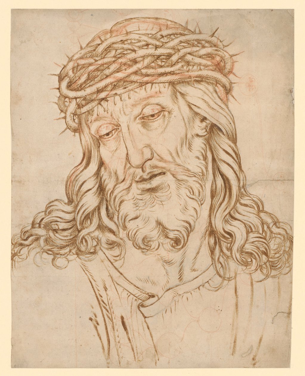 Popiersie Męża Boleści, z głową pochyloną w lewo autorstwa Hendrick Goltzius