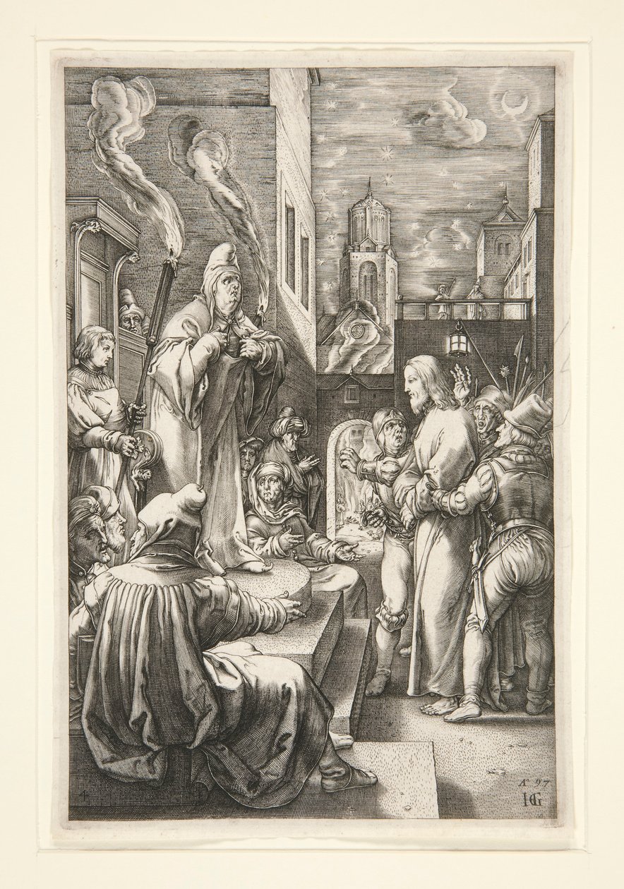 Chrystus przed Kajfaszem autorstwa Hendrick Goltzius