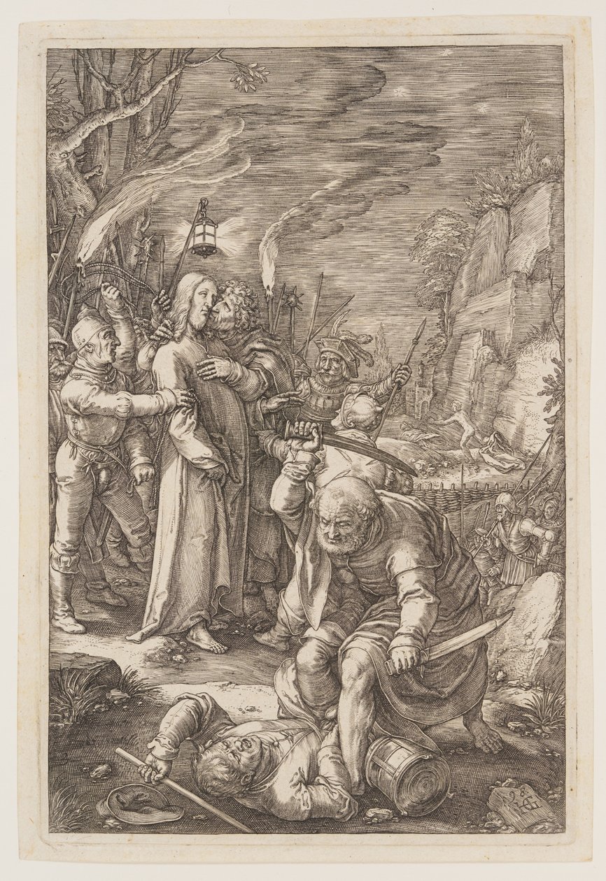 Chrystus wzięty do niewoli, z filmu Pasja autorstwa Hendrick Goltzius