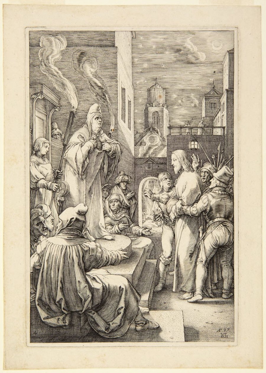 Chrystus przed Kajfaszem autorstwa Hendrick Goltzius