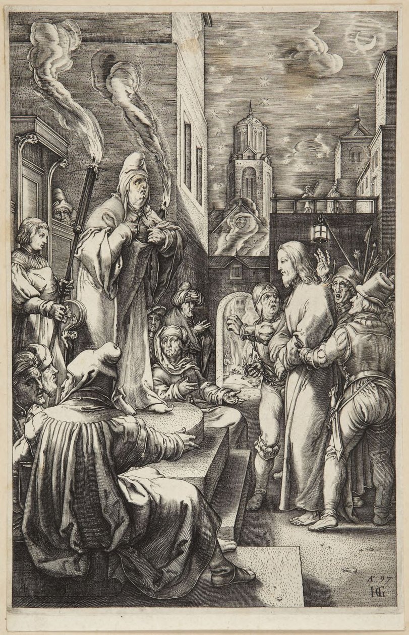 Chrystus przed Kajfaszem autorstwa Hendrick Goltzius