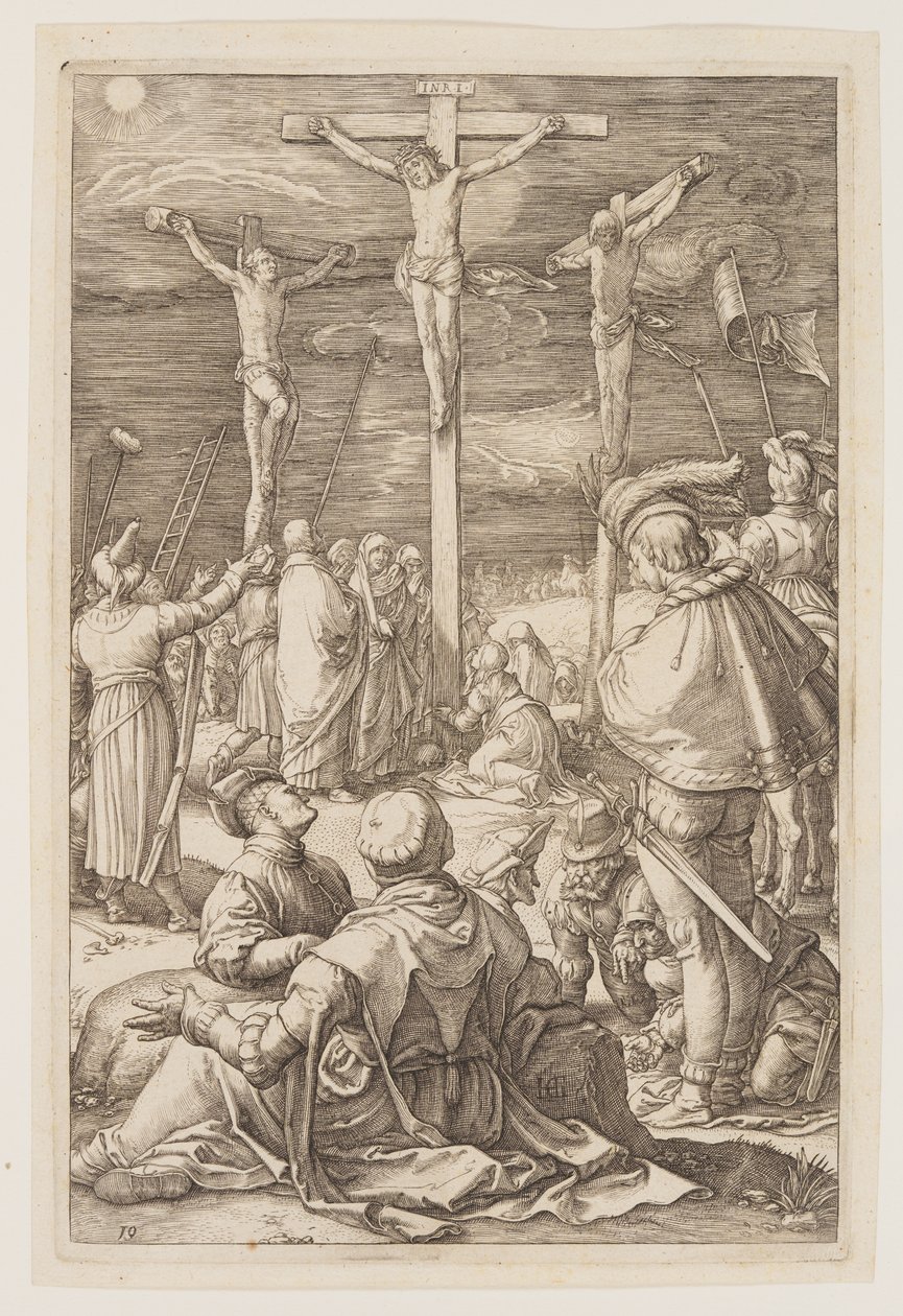 Chrystus na krzyżu, z filmu Pasja autorstwa Hendrick Goltzius