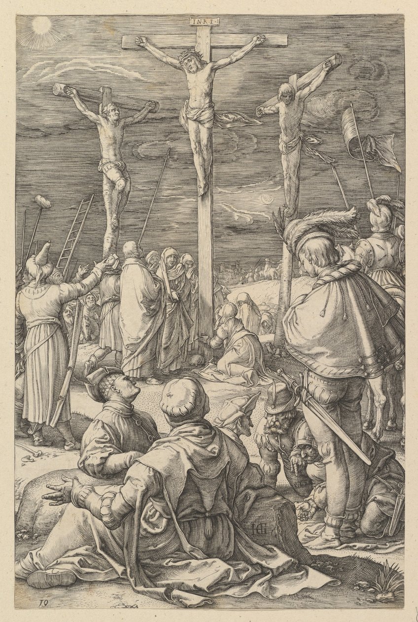 Chrystus na krzyżu, z „Męki Chrystusa” autorstwa Hendrick Goltzius