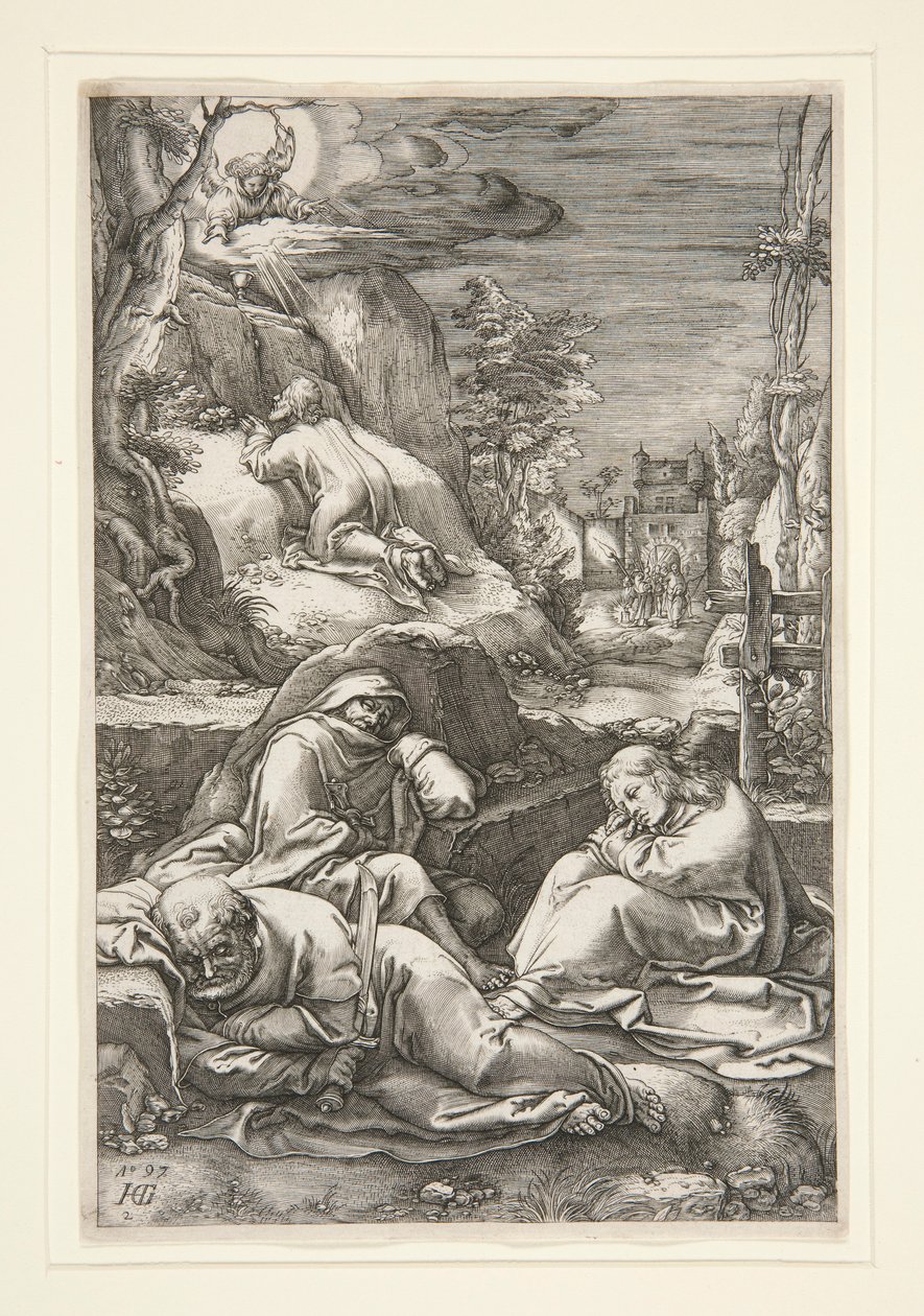 Chrystus na Górze Oliwnej / Agonia w ogrodzie autorstwa Hendrick Goltzius