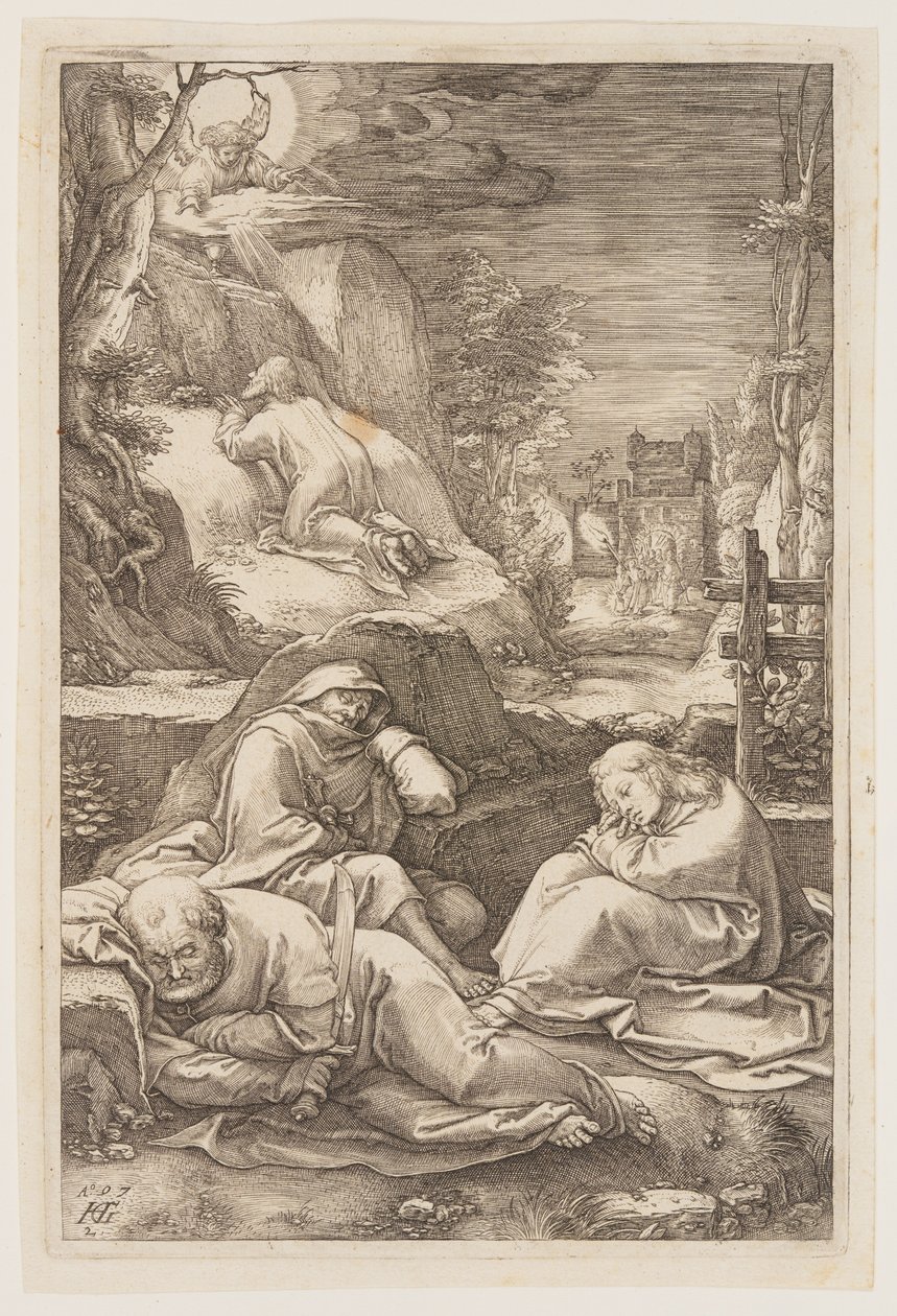 Chrystus na Górze Oliwnej, z filmu Pasja autorstwa Hendrick Goltzius