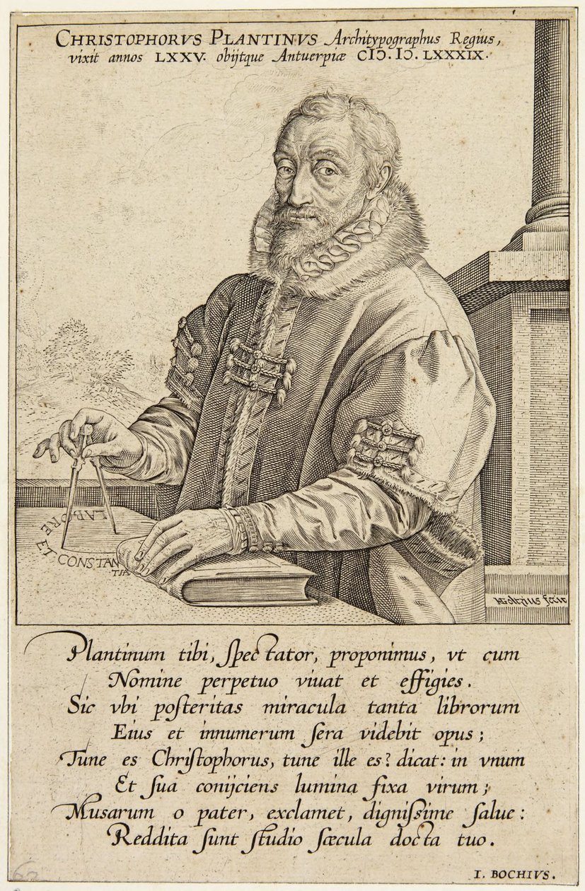Christopher Plantin autorstwa Hendrick Goltzius