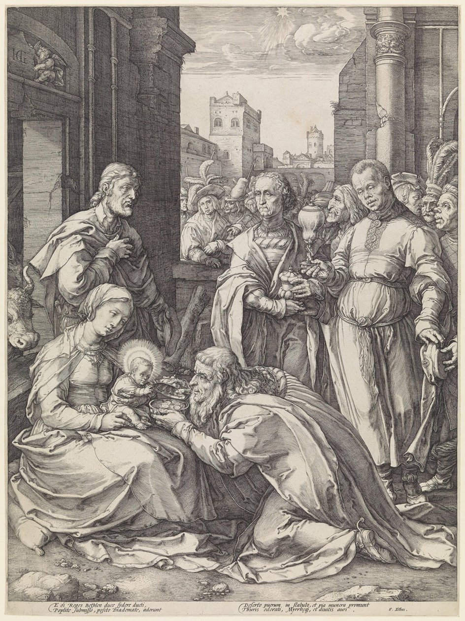 Trzej królowie autorstwa Hendrick Goltzius