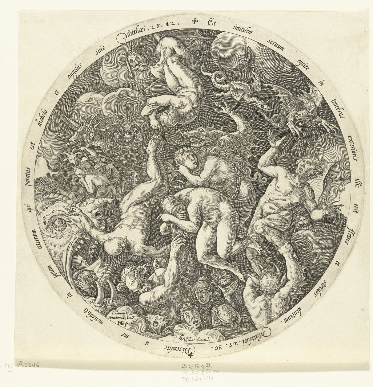 Przeklęci wchodzą do piekła Sąd Ostateczny (tytuł serii) autorstwa Hendrick Goltzius