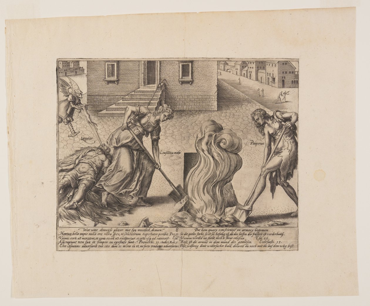 Śmierć głupiego prawnika, z Litis Abusus (Nadużycia prawa) autorstwa Hendrick Goltzius