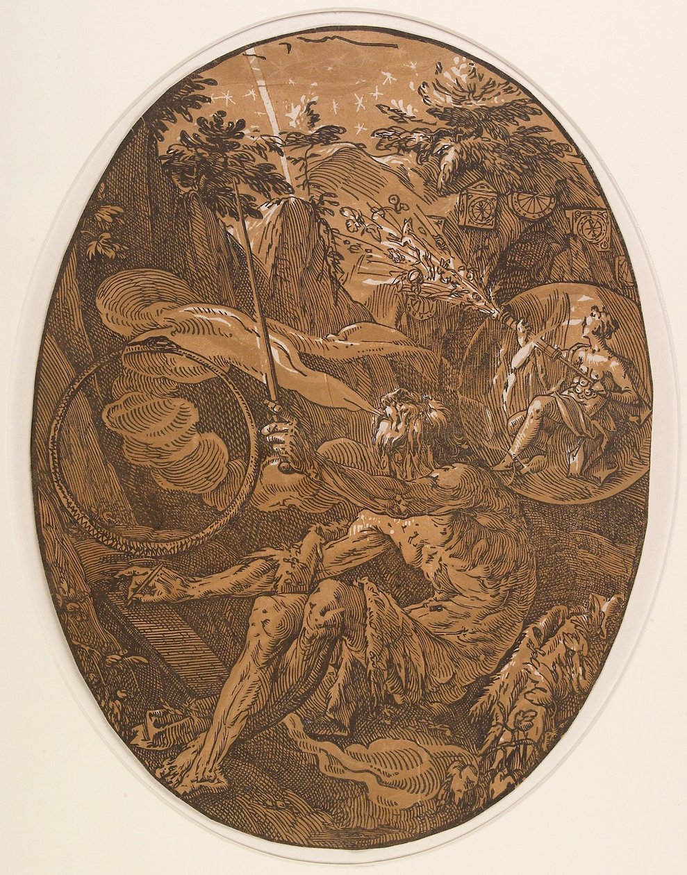 Demogorgon in der Höhle der Ewigkeit autorstwa Hendrick Goltzius