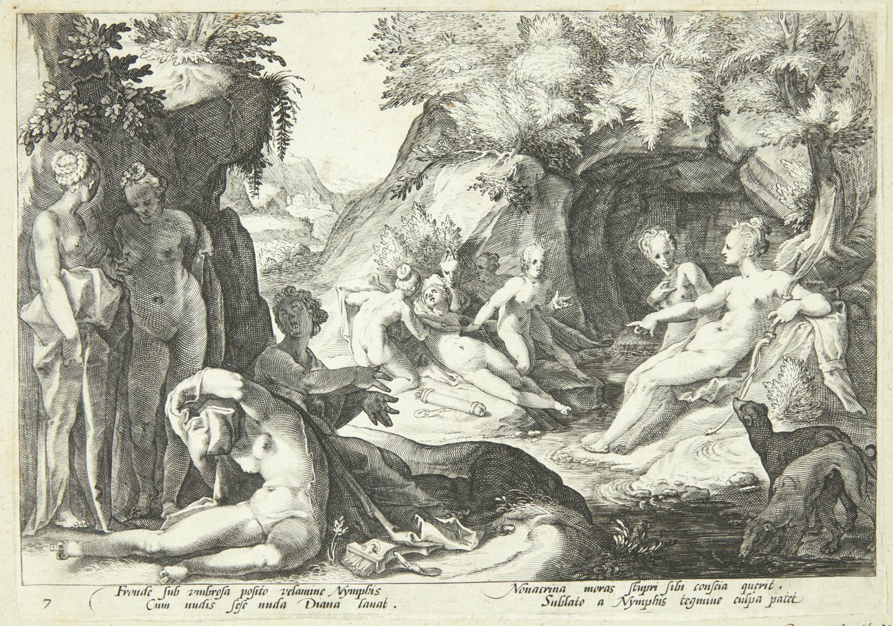 Diana odkrywa ciążę Kallisto autorstwa Hendrick Goltzius