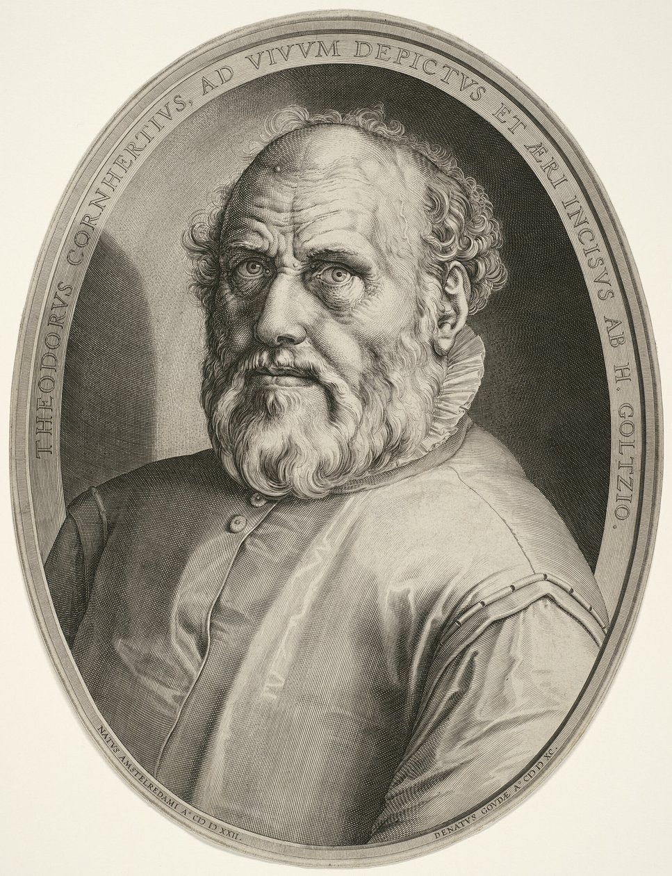 Dirck Volckertsz. Coornhert (bez ramki) autorstwa Hendrick Goltzius