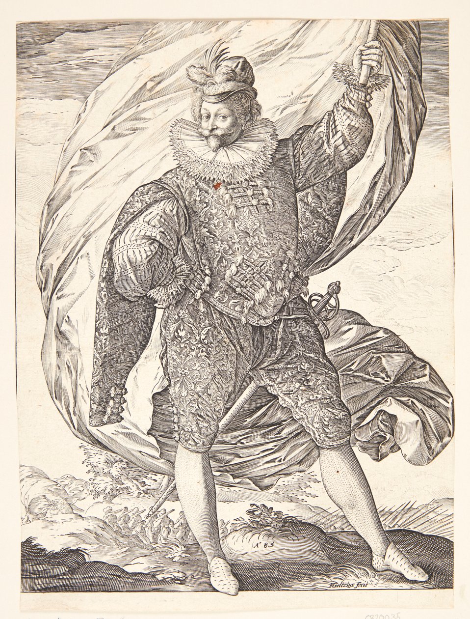 Chorąży zwrócony w prawo autorstwa Hendrick Goltzius