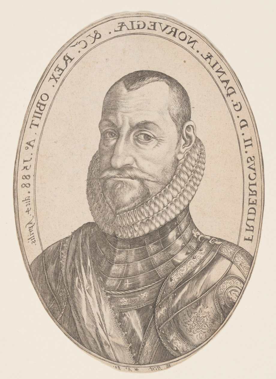 Fryderyk II, król Danii i Norwegii autorstwa Hendrick Goltzius