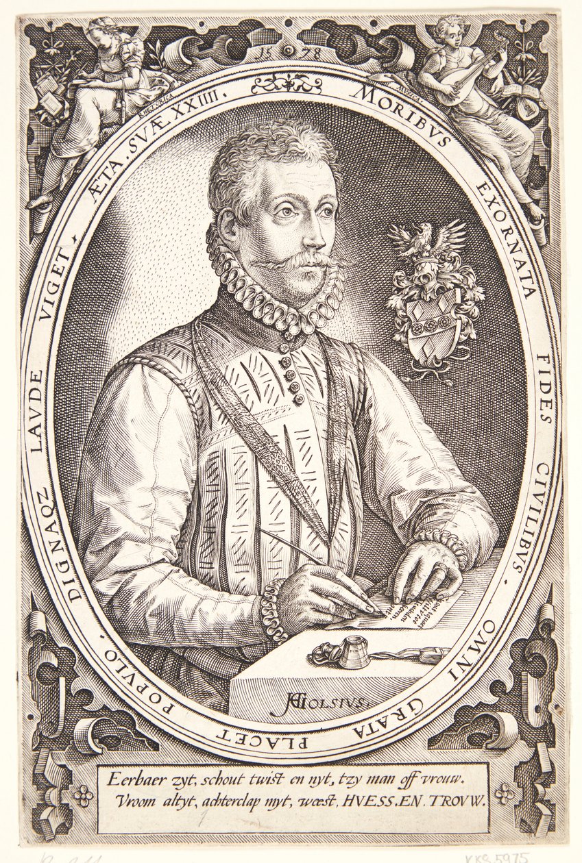 Gerrit Dircksz lub Claes Steffensz. van Heussen autorstwa Hendrick Goltzius