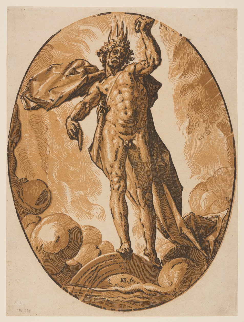 Helios, z Bóstwa autorstwa Hendrick Goltzius