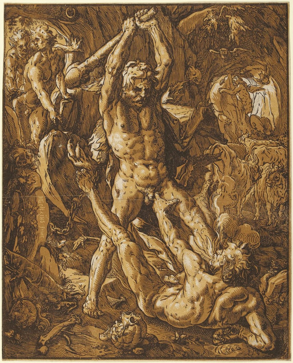 Herkules zabija Kakusa autorstwa Hendrick Goltzius