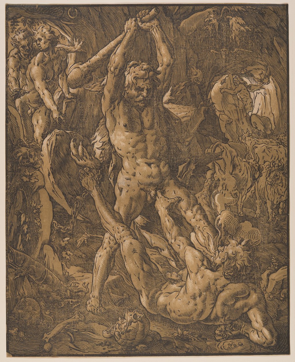 Herkules i Kakus autorstwa Hendrick Goltzius