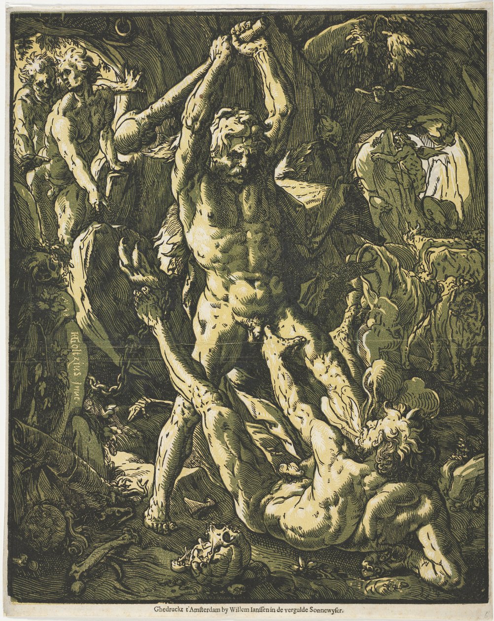 Herakles i Kakus autorstwa Hendrick Goltzius