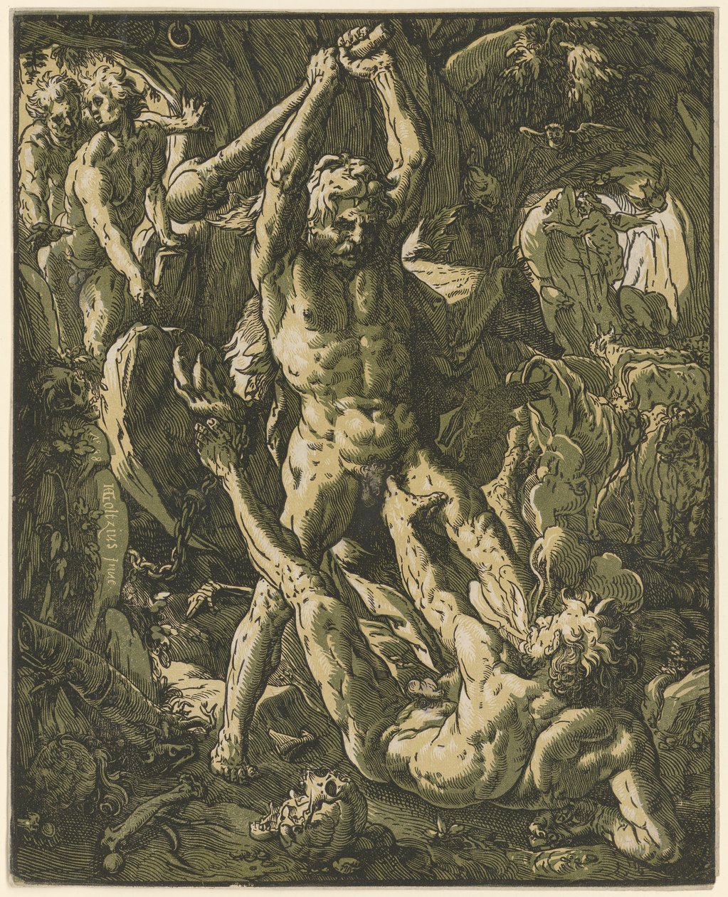 Herkules i Cacus autorstwa Hendrick Goltzius