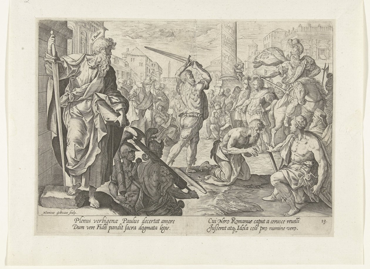 Męczeństwo Pawła Męczeństwo (Chrystusa i?) Apostołów (tytuł serii) autorstwa Hendrick Goltzius