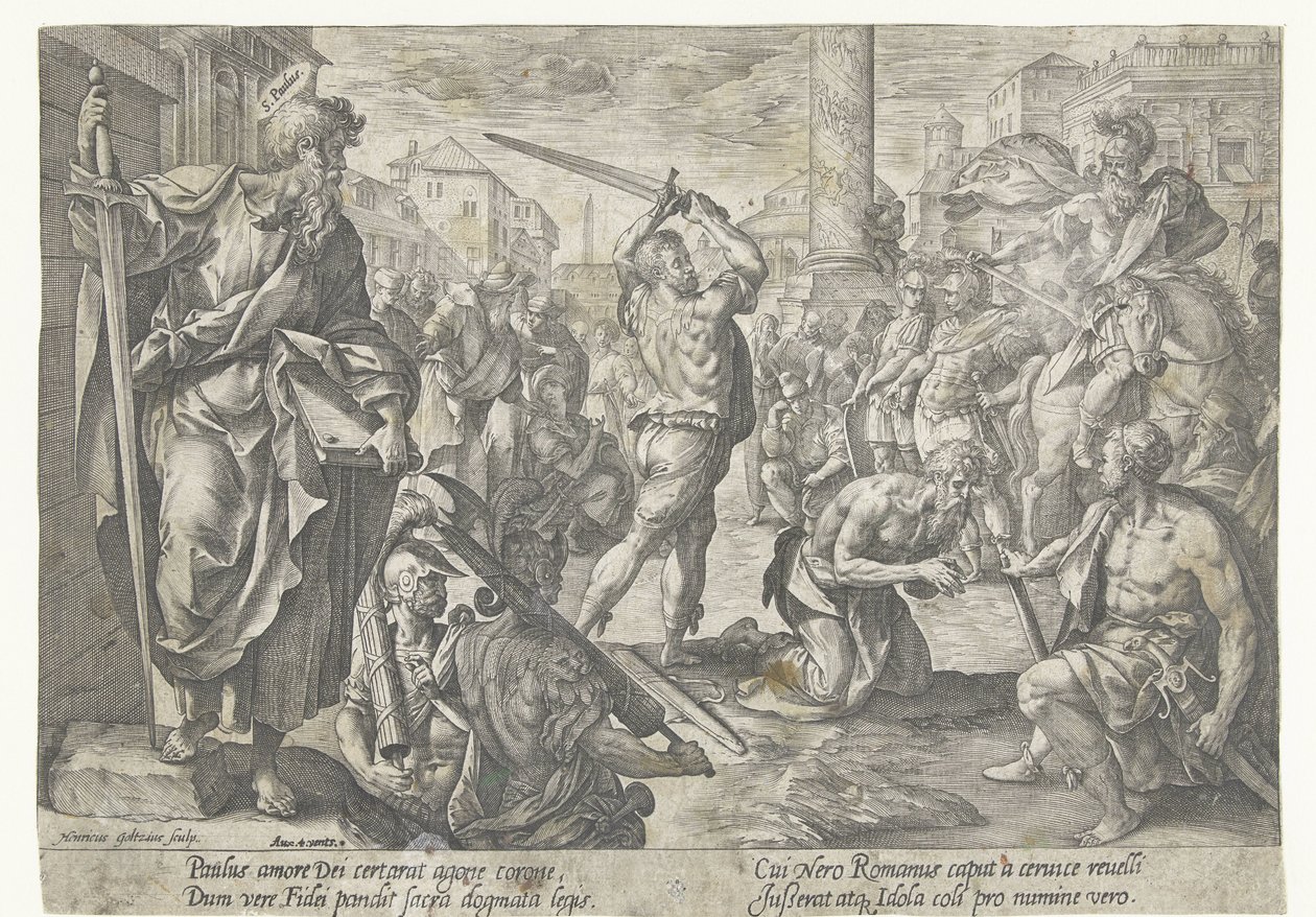 Męczeństwo Pawła Męczeństwo Chrystusa i Apostołów (tytuł serii) autorstwa Hendrick Goltzius