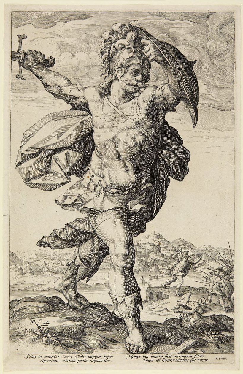 Horacjusz Kokles autorstwa Hendrick Goltzius