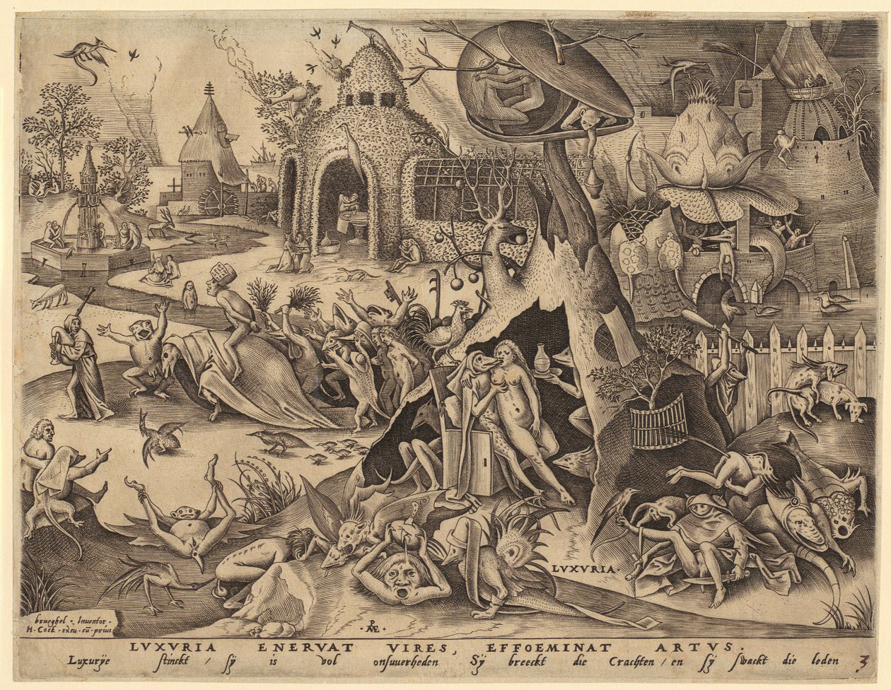 Horacjusz Kokles, plansza 2 z serii „Bohaterowie rzymscy” autorstwa Hendrick Goltzius