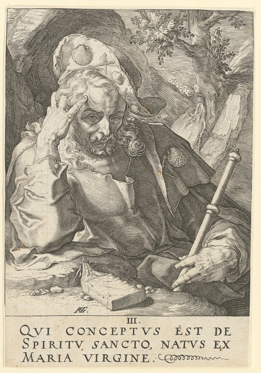 Jakub Starszy, arkusz 3 z serii „Chrystus, dwunastu apostołów i Paweł” autorstwa Hendrick Goltzius