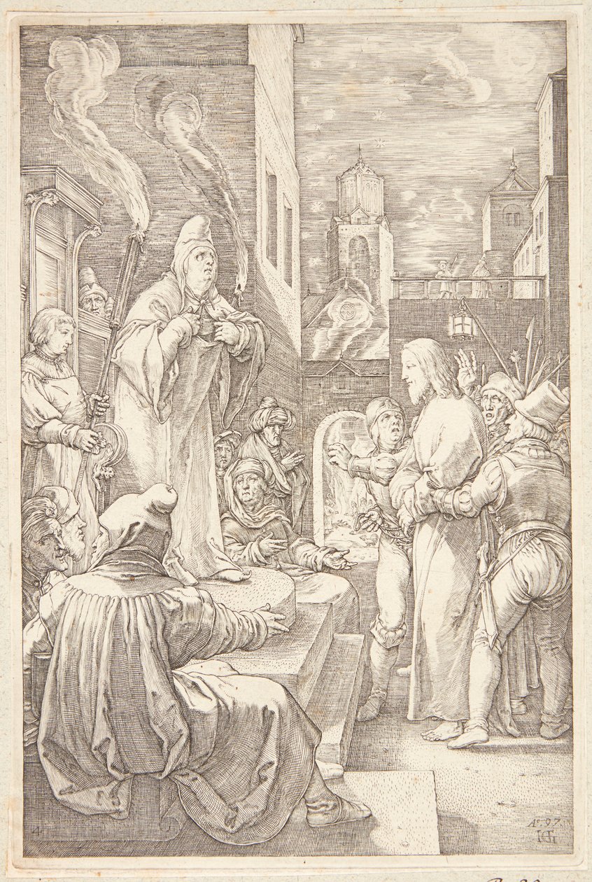 Jezus przed Radą autorstwa Hendrick Goltzius