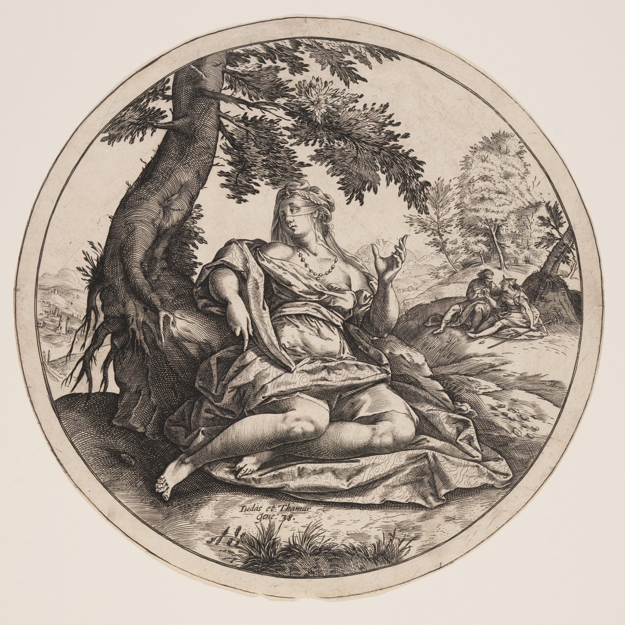 Juda i Thamar autorstwa Hendrick Goltzius