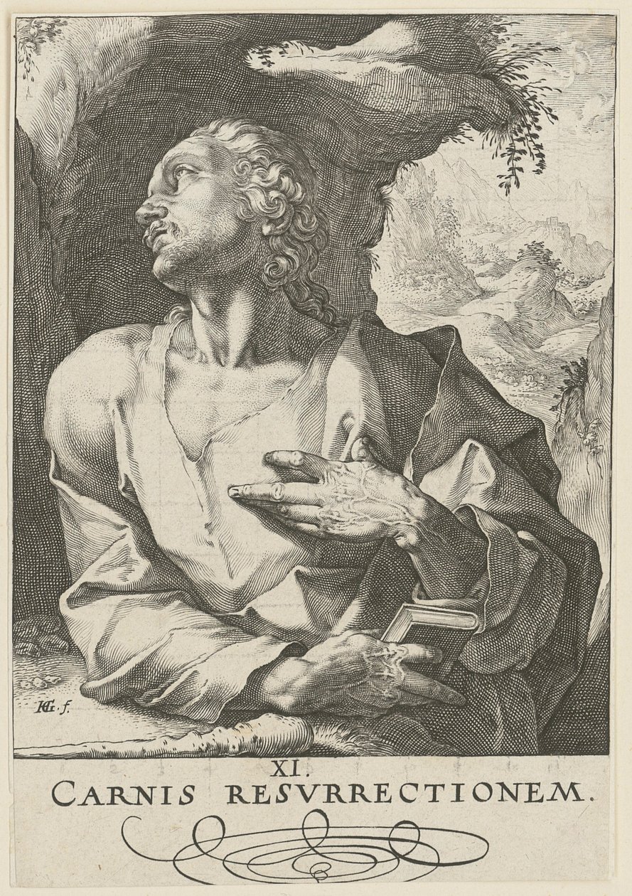 Judas Tadeusz, arkusz 12 z serii „Chrystus, dwunastu apostołów i Paweł” autorstwa Hendrick Goltzius
