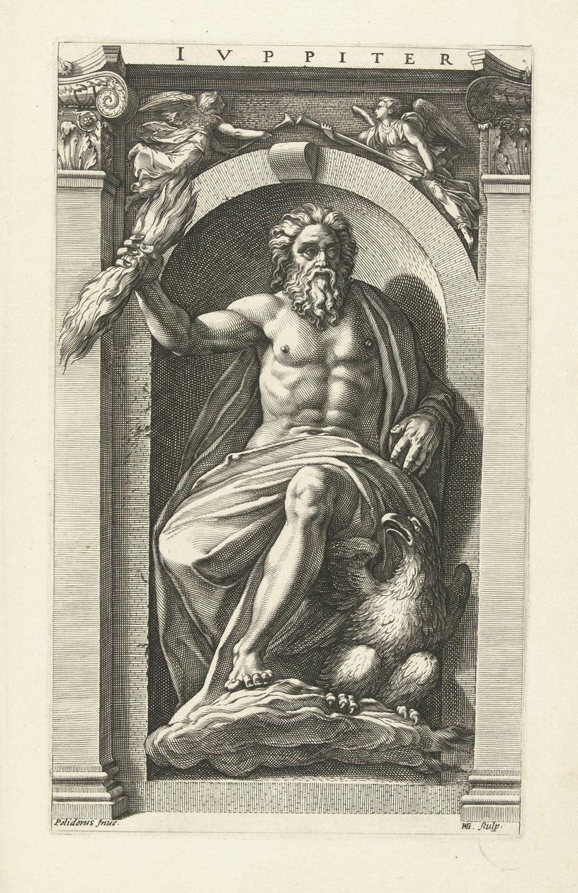 Jowisz Jowisz (tytuł na obiekcie) Ośmiu klasycznych bogów (tytuł serii) autorstwa Hendrick Goltzius
