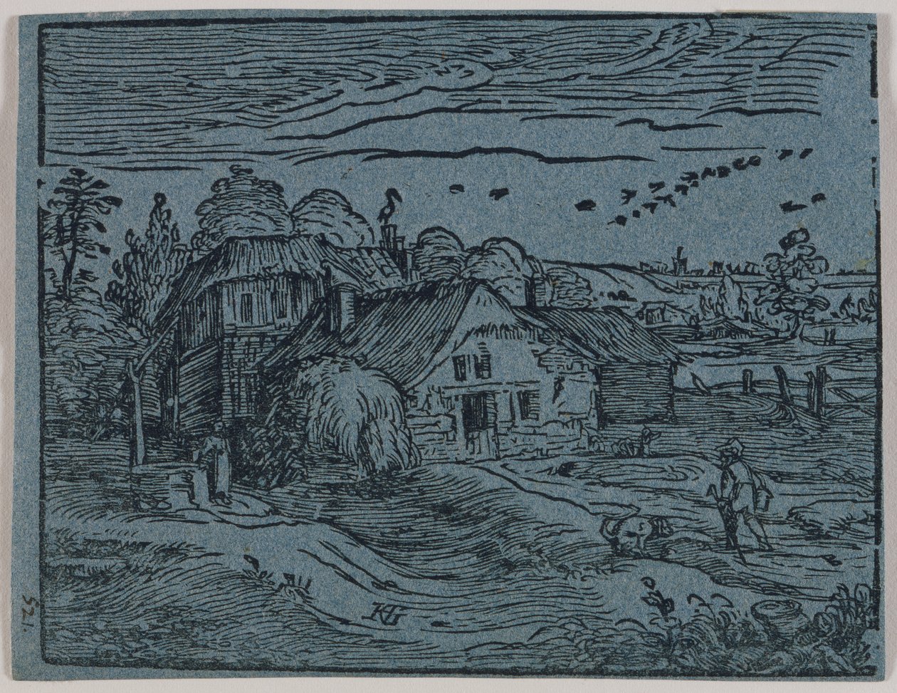 Krajobraz z chatą chłopską autorstwa Hendrick Goltzius