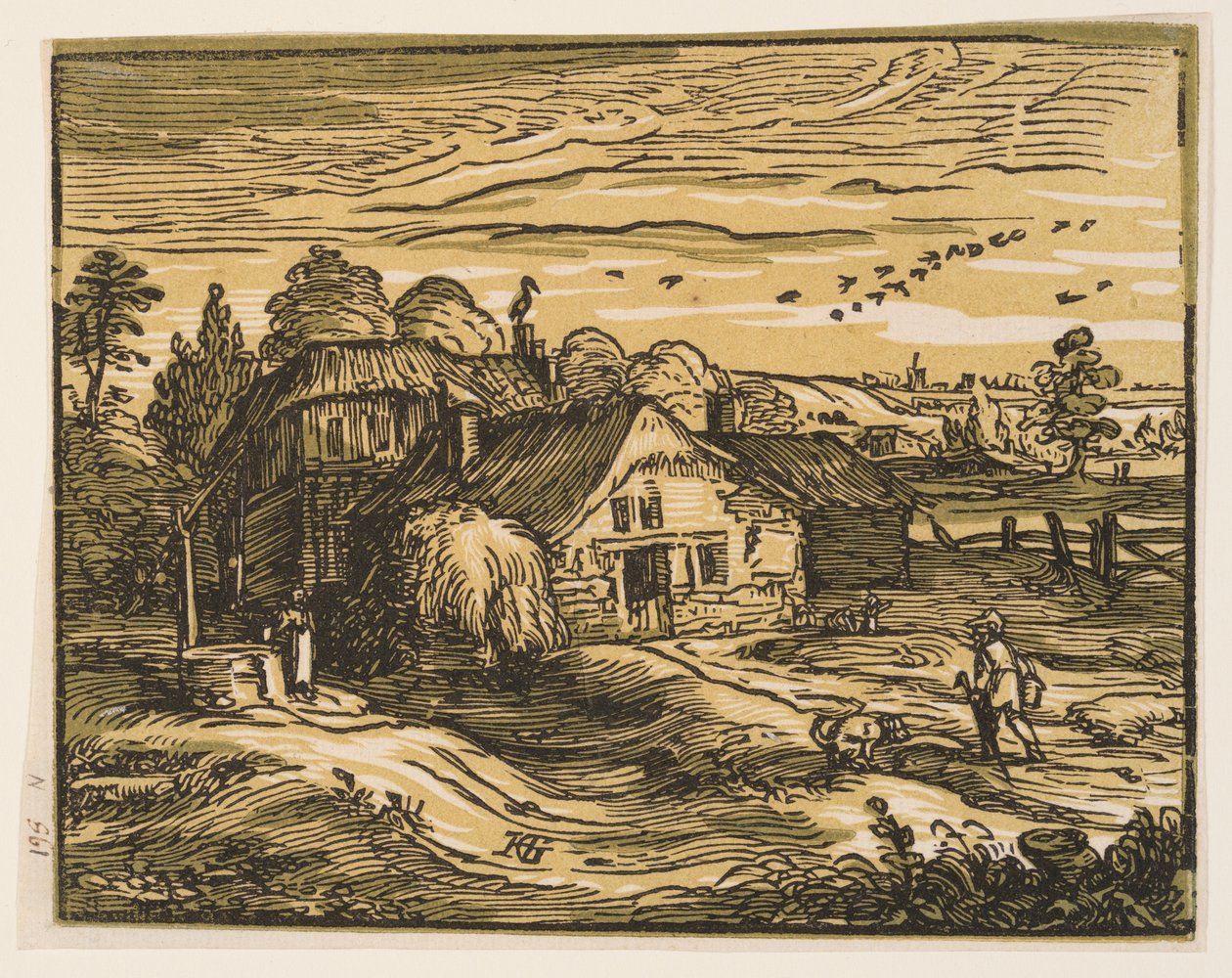 Krajobraz z domem wiejskim autorstwa Hendrick Goltzius