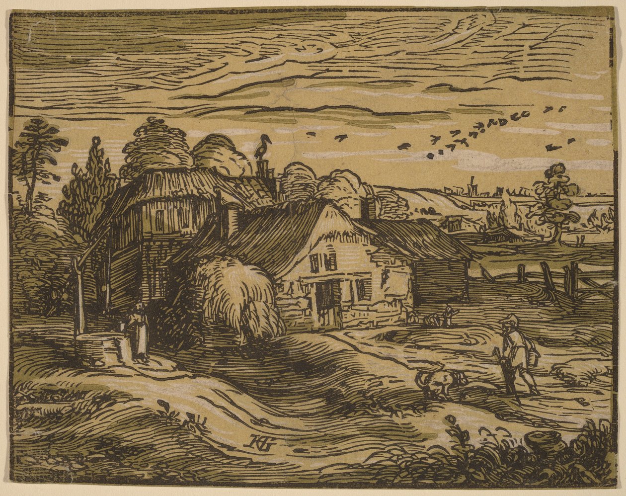 Pejzaż z gospodarstwem autorstwa Hendrick Goltzius