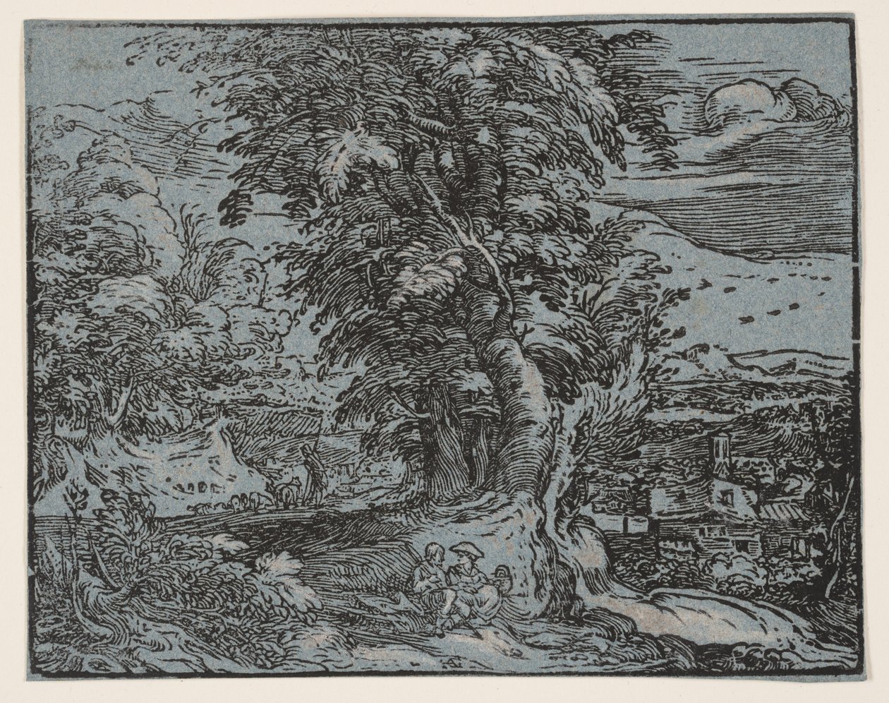 Krajobraz z parą pasterzy autorstwa Hendrick Goltzius