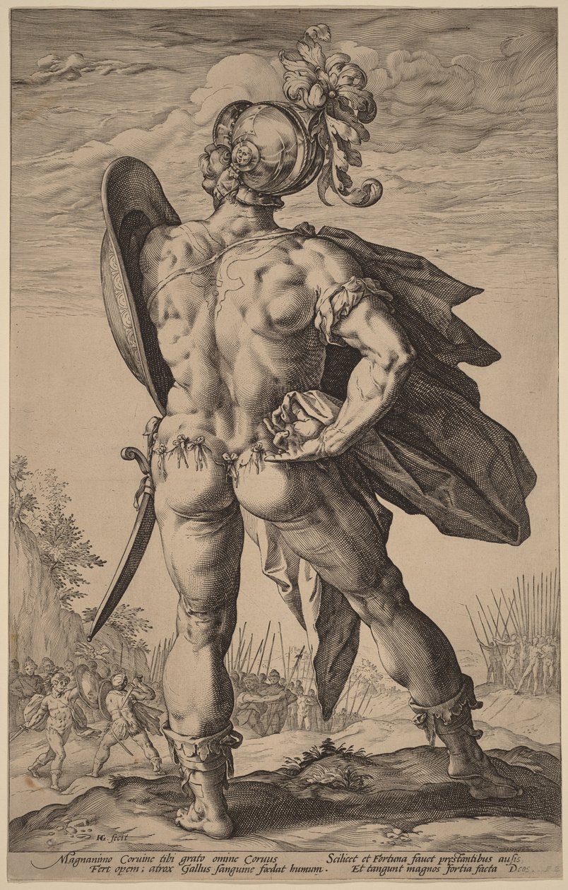 Marcus Valerius Corvus autorstwa Hendrick Goltzius