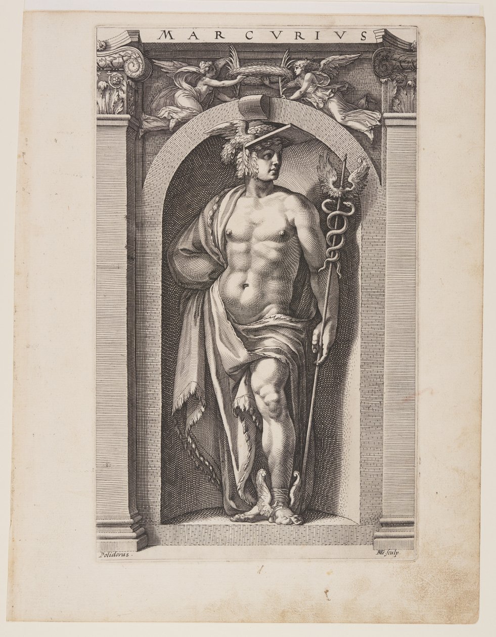 Merkuriusz, z Ośmiu pogańskich bogów autorstwa Hendrick Goltzius
