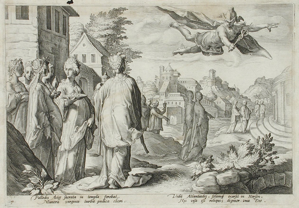 Merkury zakochany w Herse, córce Kekropsa autorstwa Hendrick Goltzius
