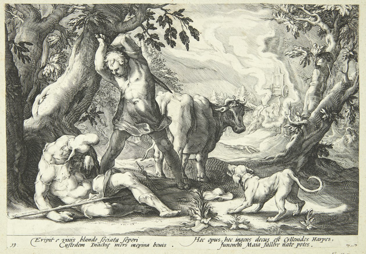 Merkury zabija Argusa autorstwa Hendrick Goltzius