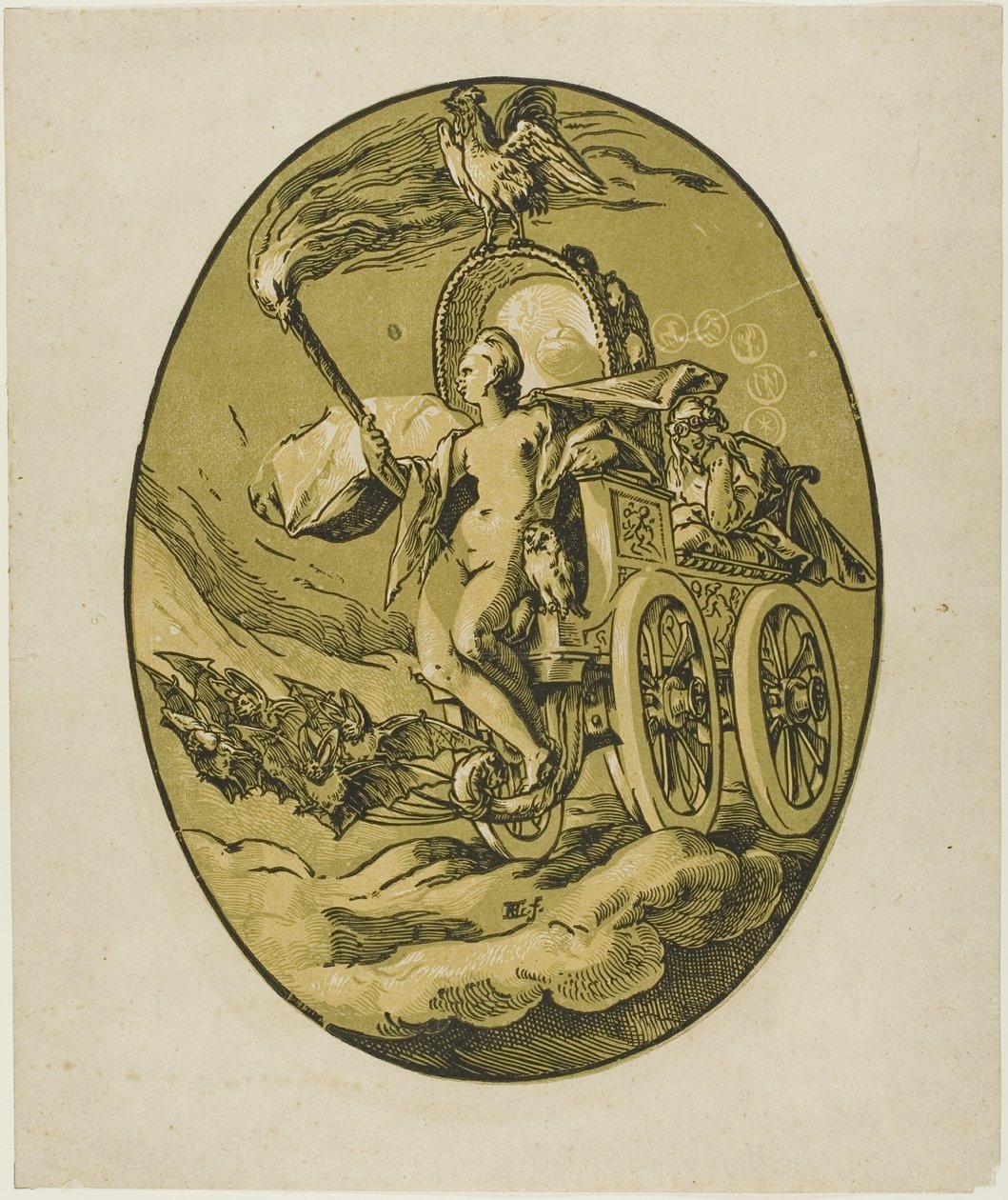 Nox, płyta siódma z Demogorgon i Bóstw autorstwa Hendrick Goltzius