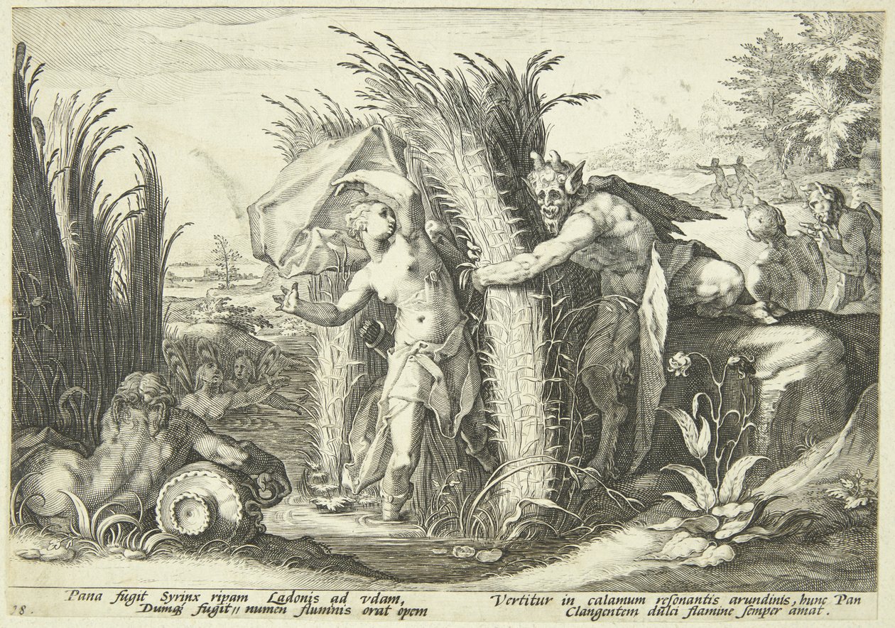 Patelnia i Syrinx autorstwa Hendrick Goltzius