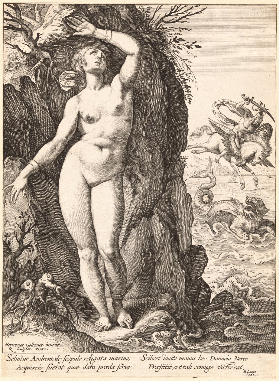 Perseusz uwalniający Andromedę autorstwa Hendrick Goltzius