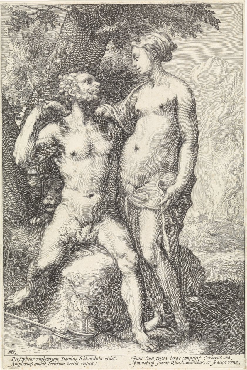 Pluton i Prozerpina Godenparen (tytuł serii) autorstwa Hendrick Goltzius