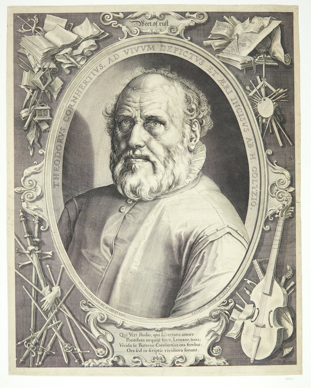 Portret Dircka Volkertsza Coornherta autorstwa Hendrick Goltzius