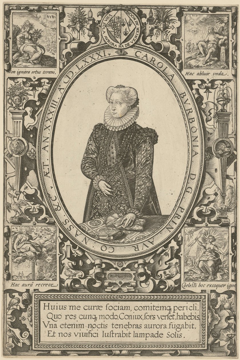 Portret Charlotty de Bourbon autorstwa Hendrick Goltzius