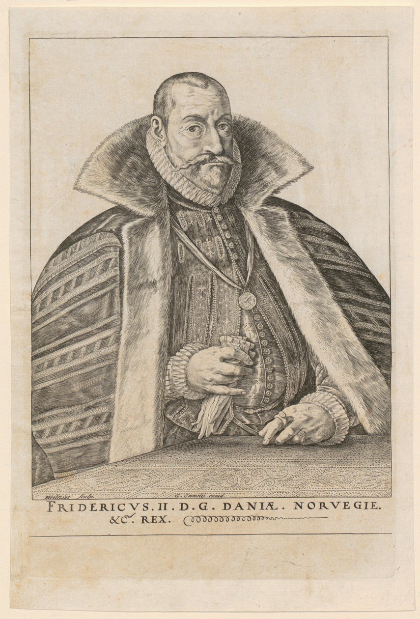 Portret Fryderyka II, króla Danii i Norwegii autorstwa Hendrick Goltzius