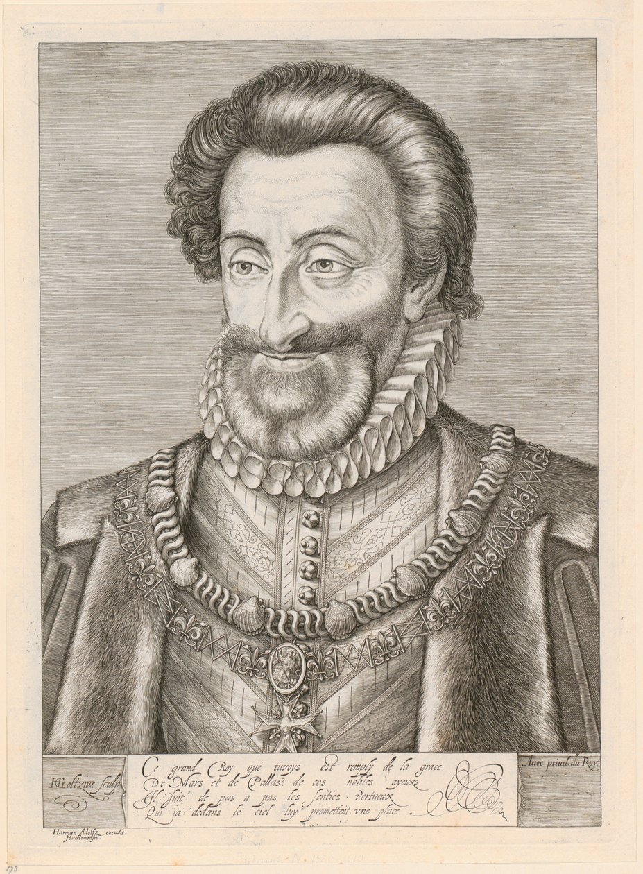 Portret Henryka IV, króla Francji autorstwa Hendrick Goltzius