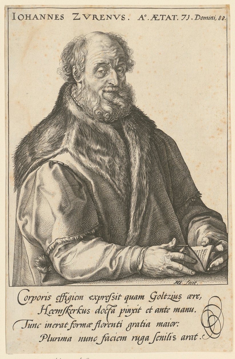 Portret Jana van Zurena [Suren; Surenus] autorstwa Hendrick Goltzius